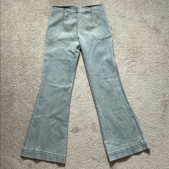 Women's Light Blue Flared Jeans - Picture 2 of 3